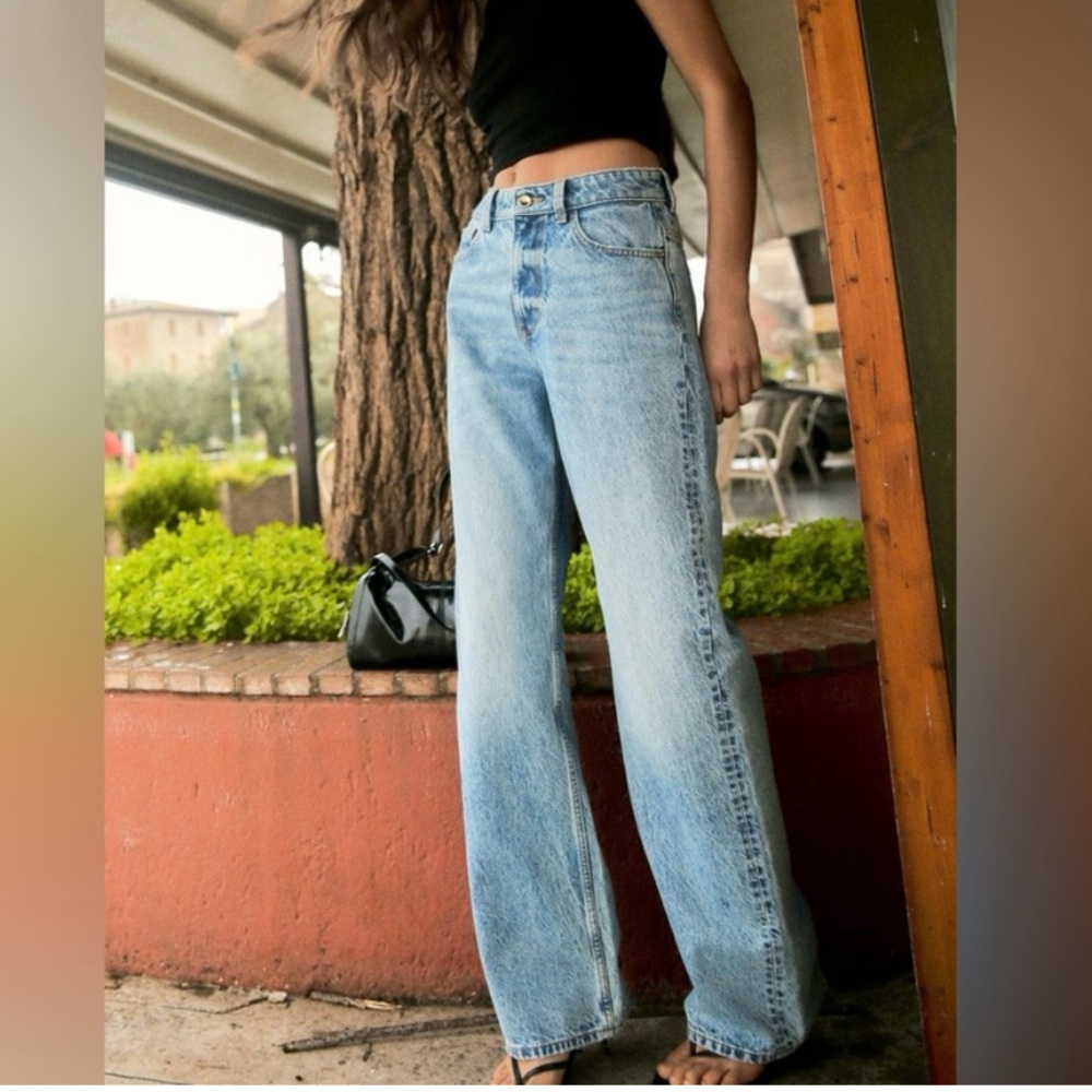 ZARA High waisted full length Z1975 straight leg jeans